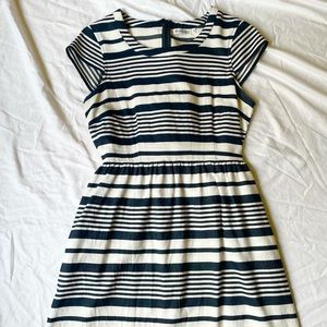 Navy and White Cap Sleeve Dress